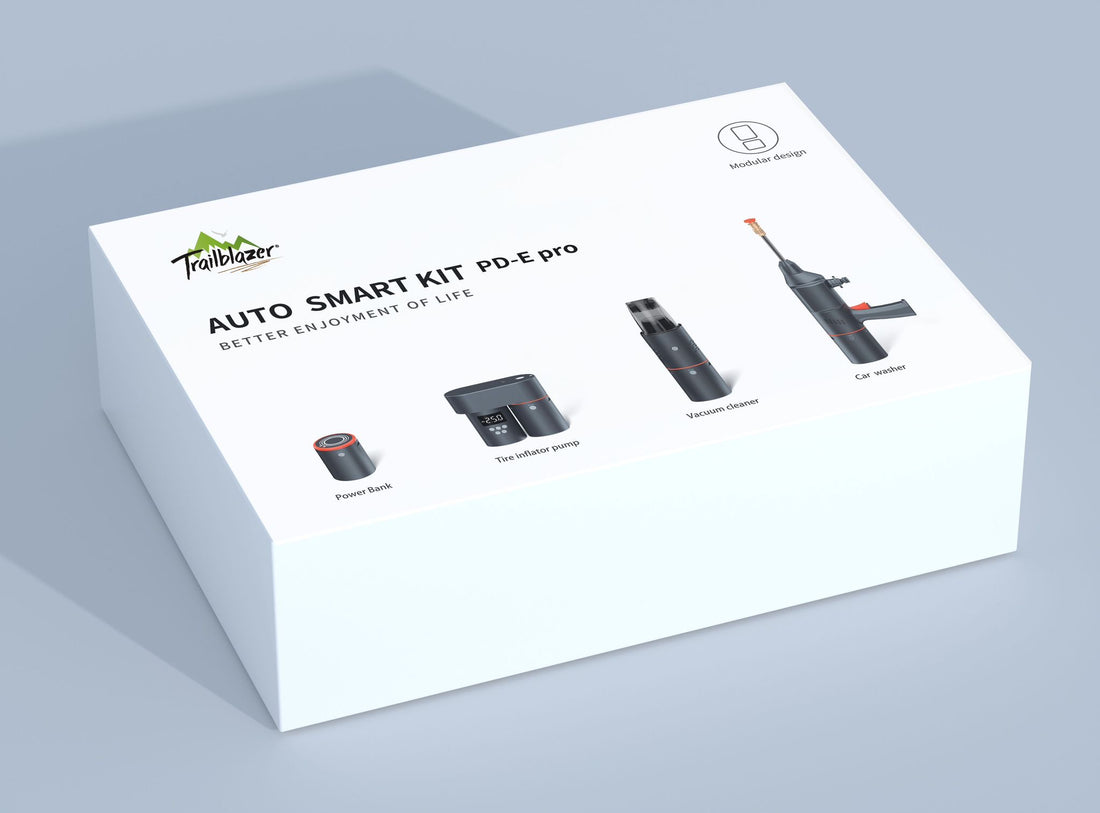 Trailblazer Auto Smart Kit PD-E Pro – Power Bank, Tire Inflator, Vacuum, and Car Washer