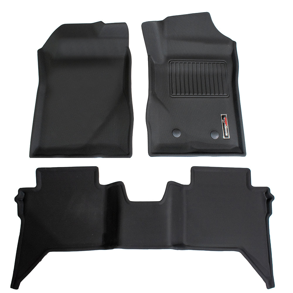 Sharkskin Custom-Fit Ford Ranger 2019–2023 3D TPE All-Weather Floor Mats